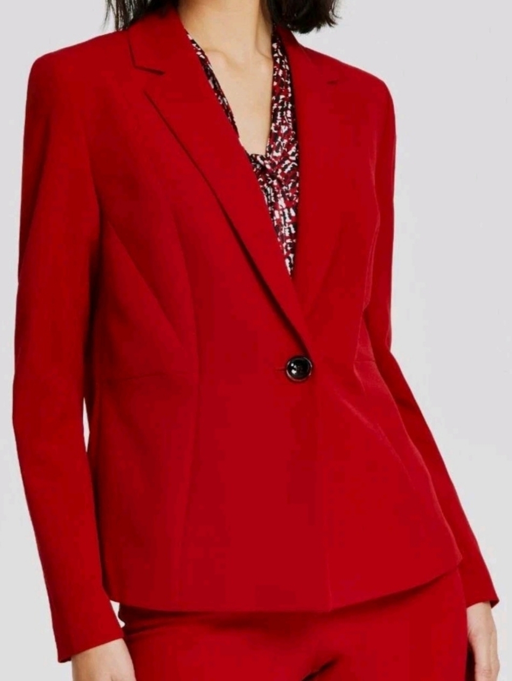 Kasper Vibrant Red Single-Button Tailored Blazer NWT.